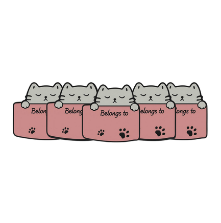 Kedi Yapışkan Etiket(Sticker) Pembe Renk